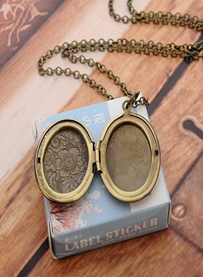 POYAMUSE Retro Flower Locket Pendant Necklace - Vintage Copper Colored Charms Locket Jewelry for Memorial Keepsake DIY Locket Gift-copper - Image 2